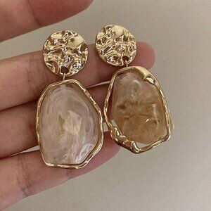 Drop Textured metal geometric earrings for women